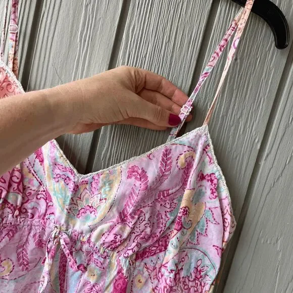 Lauren Ralph Lauren Cotton Paisley Slip Dress L Boho Cottagecore Festival - Picture 6 of 6